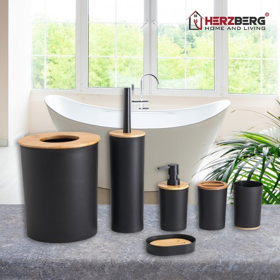 6 Delige Badkamer set Mat Zwart