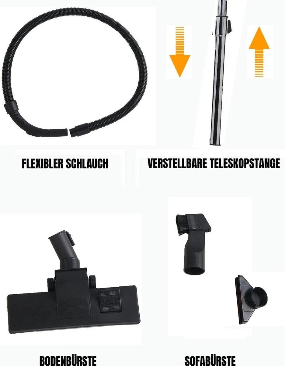 Cycloon Zakloze Stofzuiger – 1500W – 3L Capaciteit