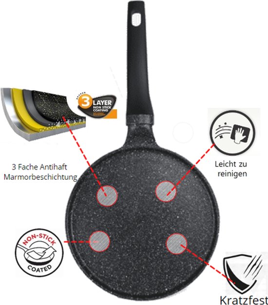 Pannenkoekenpan ø28 cm met Marmercoating