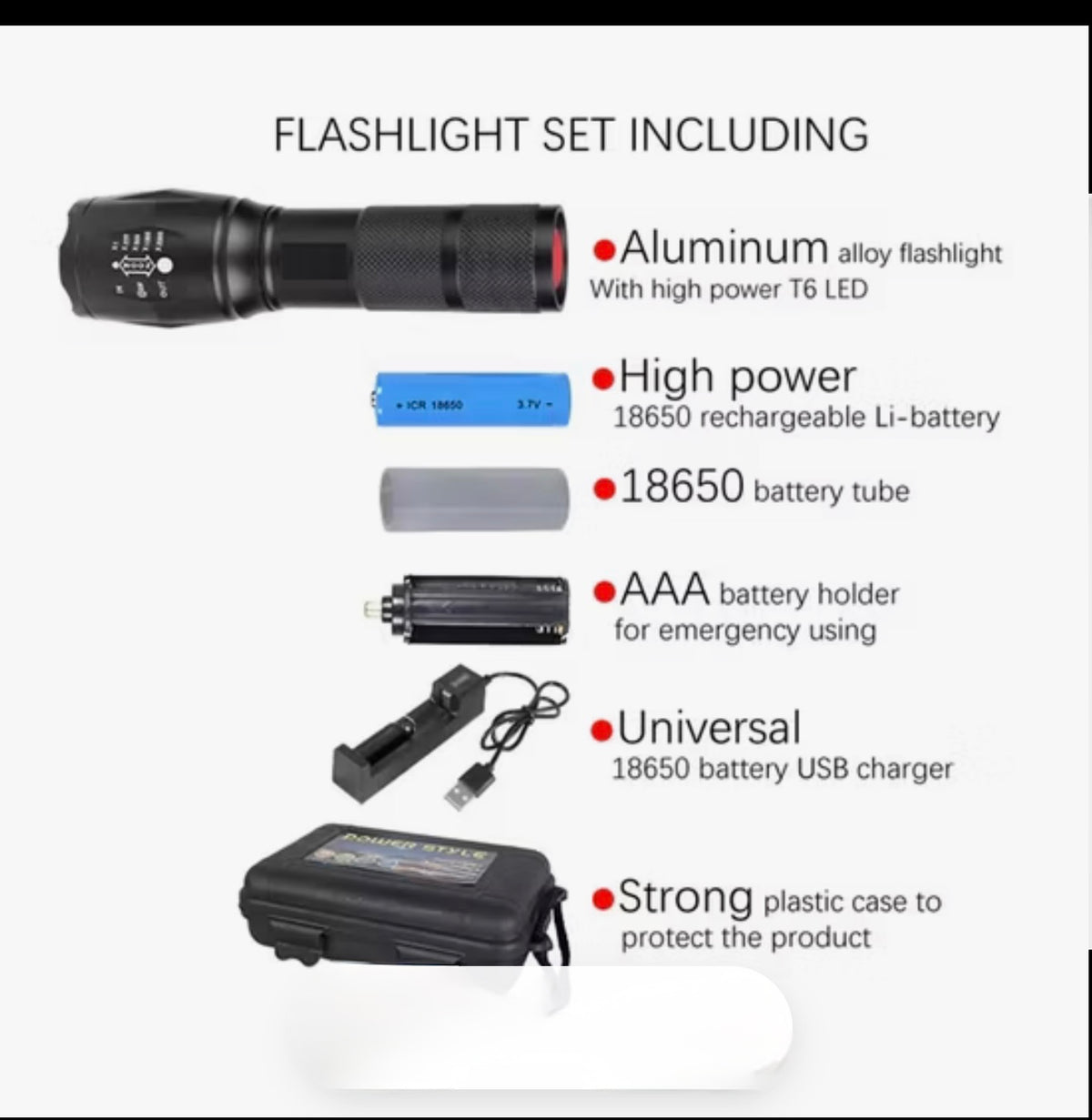 Led-zaklampenset, TG-SD007