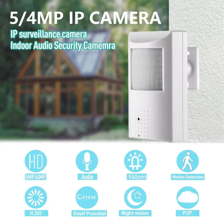 Bewegingsmelder IP camera (PIR), Full HD, Onvif, PoE, Microfoon, 940Nm IR
