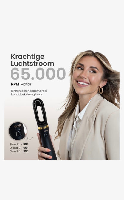 TravX 6 in 1 Fohnborstel - Krultang - Krulborstel - Airstyler - Hairwrap - Multistyler - 2024 Editie