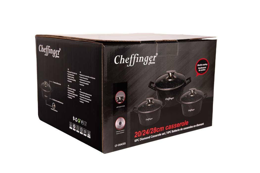 6-delige gegoten braadpanset 20/24/28 cm