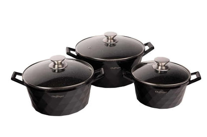 6-delige gegoten braadpanset 20/24/28 cm
