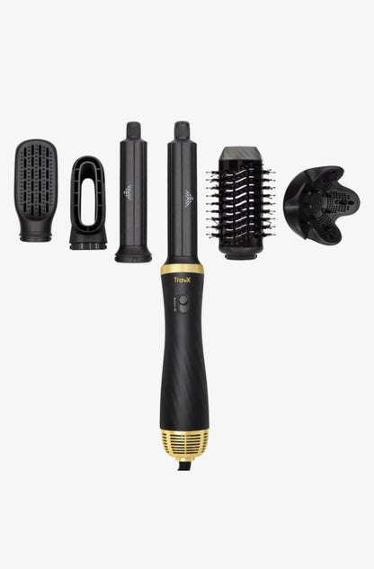 TravX 6 in 1 Fohnborstel - Krultang - Krulborstel - Airstyler - Hairwrap - Multistyler - 2024 Editie