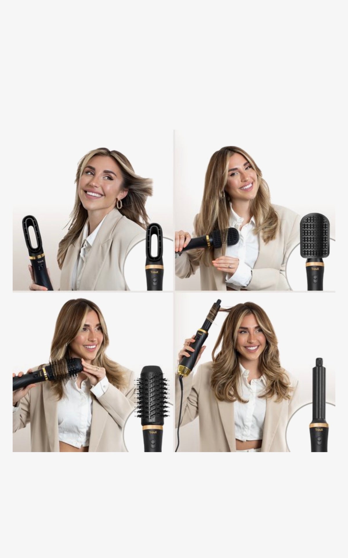 TravX 6 in 1 Fohnborstel - Krultang - Krulborstel - Airstyler - Hairwrap - Multistyler - 2024 Editie