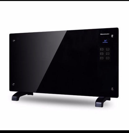 Elektrische Convectorkachel – 2000W – Glazen Paneel – LED Display – Thermostaat – 24-uurs Timer – IP24 – Zwart