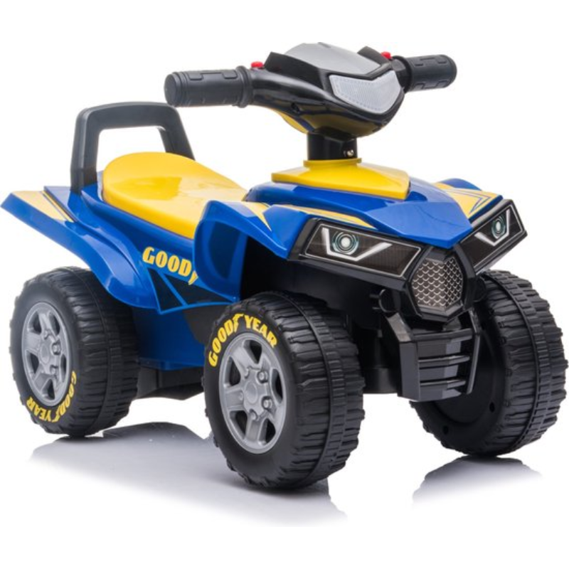 Eco Toys - Goodyear Quad Loopauto - Blauw - Met LED-Licht, Muziek & Opbergruimte - Vanaf 18 Maanden - Max. 25 kg