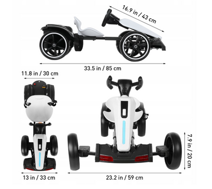 Elektrische Kinder Go-Kart/Drift Kart-Oplaadbaar- met Verlichting- Veiligheidsgordel-max 30kg- Vanaf 3 jaar