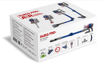 Swiss Pro+ Snoerloze steelstofzuiger V8 29KPA Flexibele Steelstofzuigers Steelstofzuiger Draadloos met Knik Kruimeldief turbo stand led verlichting in mondstuk Sterke Zuigkracht 2023 Model