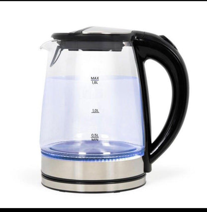 Glazen Waterkoker - 1,8 L - Swiss Line Switzerland-1500w-Zwart/Zilver