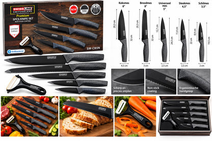 Messenset -Premium Swiss Line-5-delig met extra keramische dunschiller